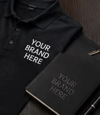 Business branding notebook and polo shirt