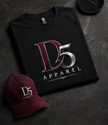 Black custom D5 Apparel shirt and cap