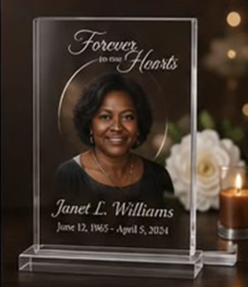 Memorial acrylic keepsake design